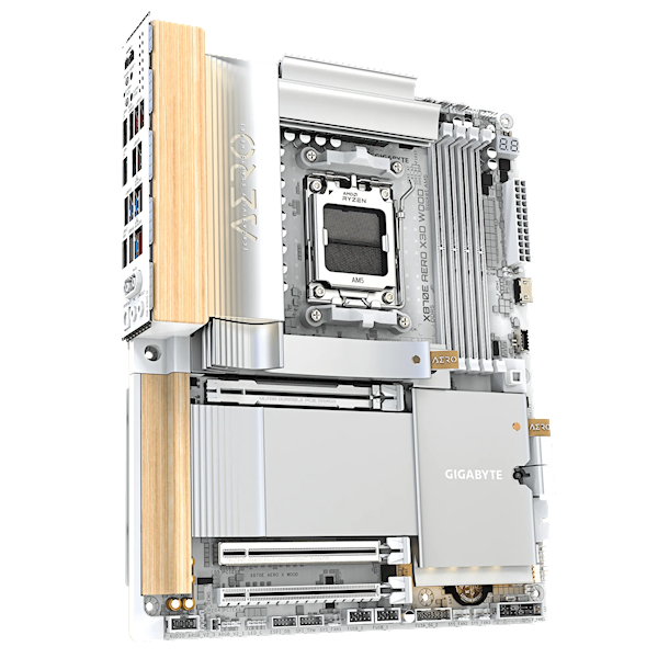 技嘉X870E AERO X3D WOOD主板用上木头、皮革:精美如艺术品